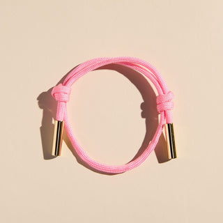 Pink Cord Bracelet - Nickel & Suede