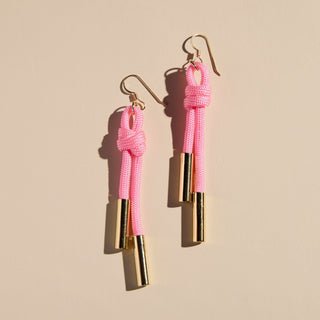 Pink Denver Cord Earring - Nickel & Suede