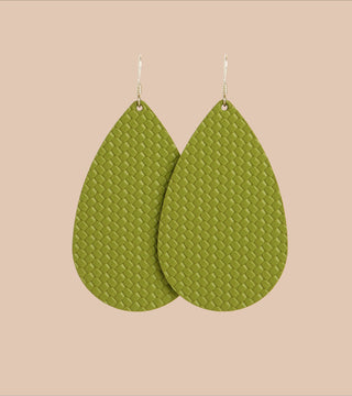 Pistachio Cardigan Teardrops - Nickel & Suede