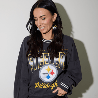 Pittsburgh Football Jersey Earrings - Nickel & Suede