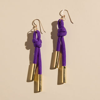 Purple Denver Cord Earring - Nickel & Suede