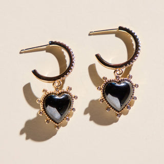 Pyrite Aniston Hoops - Nickel & Suede