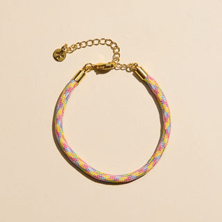 Rainbow Minimalist Cord Bracelet - Nickel & Suede