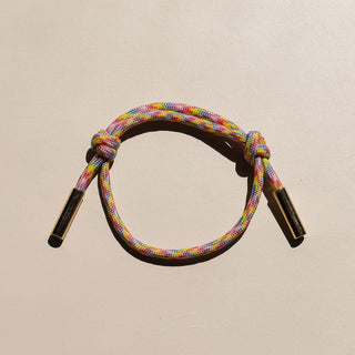 Rainbow Paracord Bracelet - Nickel & Suede