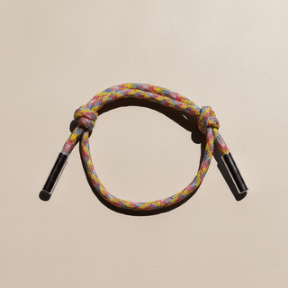 Rainbow Paracord Bracelet - Nickel & Suede