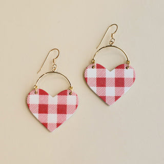 Red Gingham Lover - Nickel & Suede
