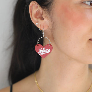 Red Indiana University Script Lover - Nickel & Suede
