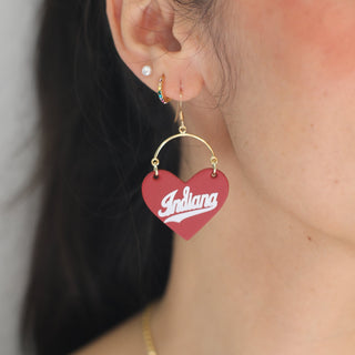 Red Indiana University Script Lover - Nickel & Suede