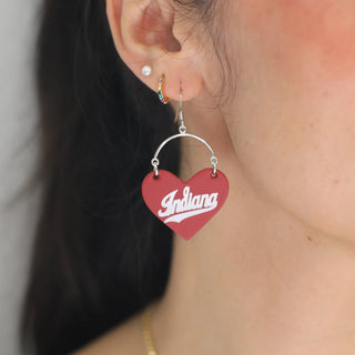 Red Indiana University Script Lover - Nickel & Suede