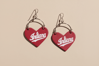 Red Indiana University Script Lover - Nickel & Suede