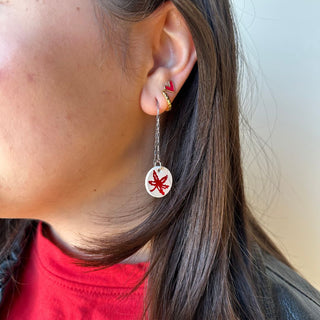 Red Ohio State University Buckeye Sticker Threaders - Nickel & Suede