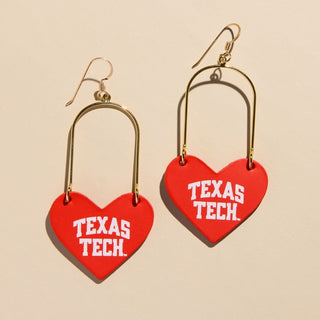 Red Texas Tech Heartthrobs - Nickel & Suede