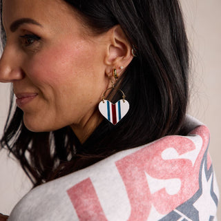 Red, White & Blue Rally Lover - Nickel & Suede