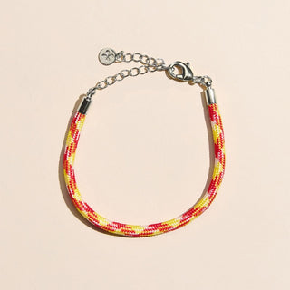 Red & Yellow Minimalist Cord Bracelet - Nickel & Suede