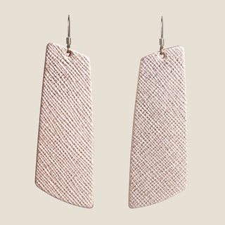 Rose Gold Rosé Gem Leather Earrings - Nickel & Suede