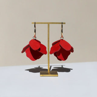 Ruby Red Margot - Nickel & Suede