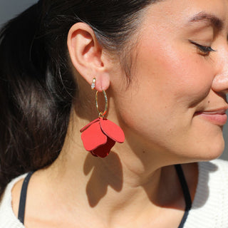 Ruby Red Margot - Nickel & Suede
