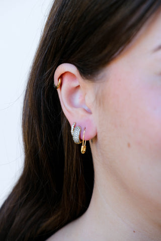 Safety Pin Threader Earrings - Nickel & Suede