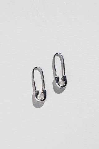 Safety Pin Threader Earrings - Nickel & Suede