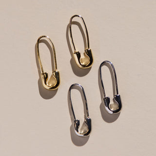 Safety Pin Threader Earrings - Nickel & Suede