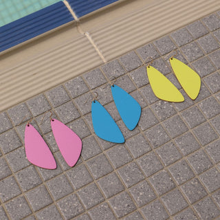 Sea Breeze Beach Wave Evie Organic Drop Earrings - Nickel & Suede