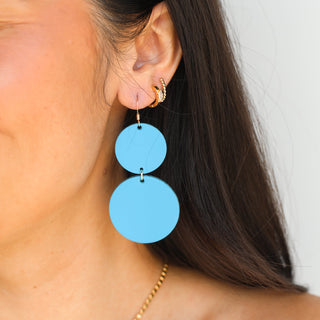 Seabreeze Devon Double Disc Earrings - Nickel & Suede