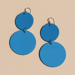 Seabreeze Devon Double Disc Earrings - Nickel & Suede