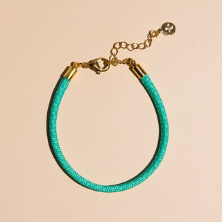 Seafoam Minimalist Cord Bracelet - Nickel & Suede