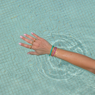Seafoam Minimalist Cord Bracelet - Nickel & Suede
