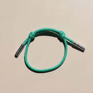 Seafoam Paracord Bracelet - Nickel & Suede