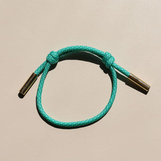 Seafoam Paracord Bracelet - Nickel & Suede