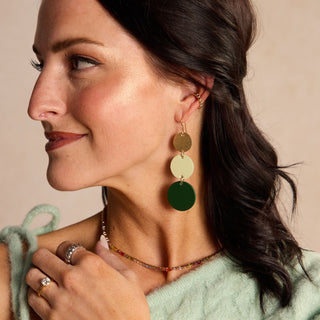 Shamrock Shimmer Dotties - Nickel & Suede