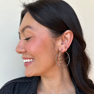 Silver Basketball Hoops - Nickel & Suede