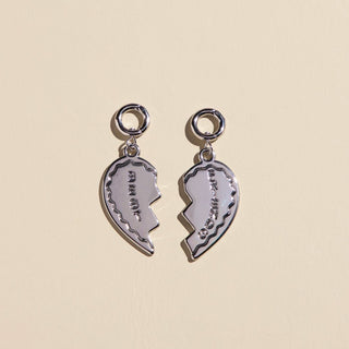 Silver Best Friends Charms Set - Nickel & Suede
