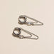 Silver CZ Bezel Chain Waterproof Huggie Earrings