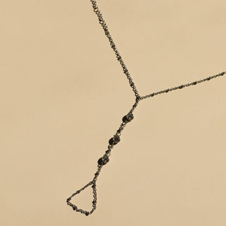 Silver CZ Hand Chain Bracelet - Nickel & Suede