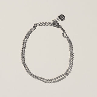 Silver Disc Chain Bracelet - Nickel & Suede