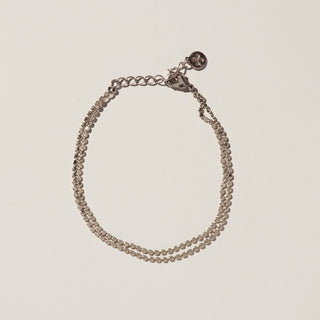 Silver Disc Chain Bracelet - Nickel & Suede