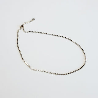 Silver Disc Chain Necklace - Nickel & Suede