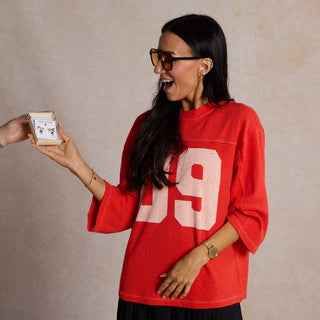 Silver Football & Bow Drop Studs - Nickel & Suede