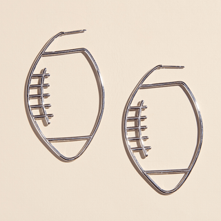 Silver Football Hoops - Nickel & Suede