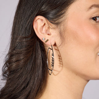 Silver Football Hoops - Nickel & Suede