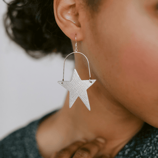 Silver Leaf Superstars - Nickel & Suede