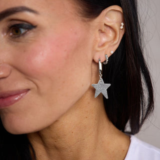 Silver Leaf Tate - Nickel & Suede