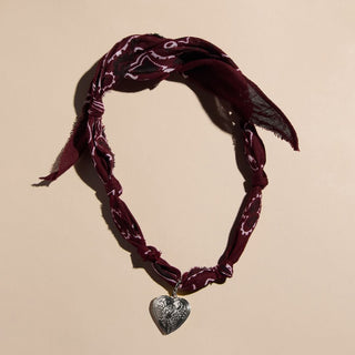 Silver Medium Heart Locket - Nickel & Suede