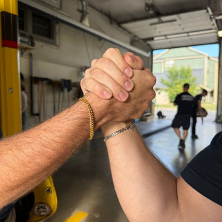 Silver Men's Curb Chain Bracelet - Nickel & Suede