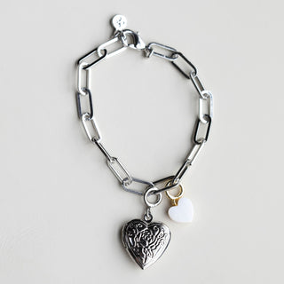 Silver Paper Clip Chain Bracelet - Nickel & Suede