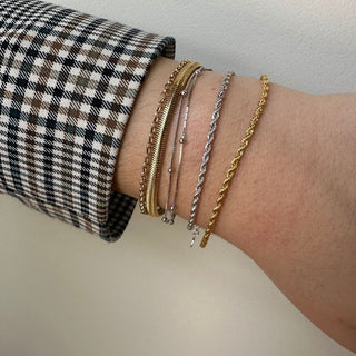 Silver Rope Chain Bracelet - Nickel & Suede