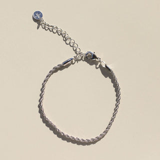 Silver Rope Chain Bracelet - Nickel & Suede