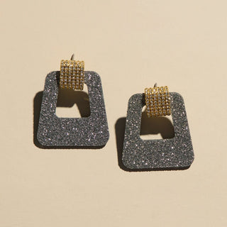 Silver Sparkle Avery - Nickel & Suede